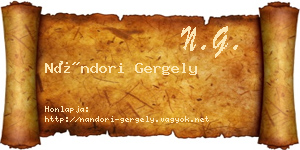 Nándori Gergely névjegykártya